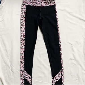 Trina Turk Leggings Recreation Black Pink ‘Rec Check’ Full Length